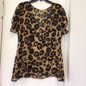 Original MU Sheer Tunic- Leopard